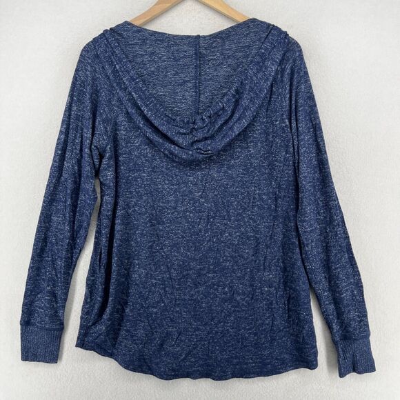 CHATAM Hoodie Top Womens L CAPE COD Nantucket Mass V-Neck Pullover Melange Blue - Picture 2 of 14